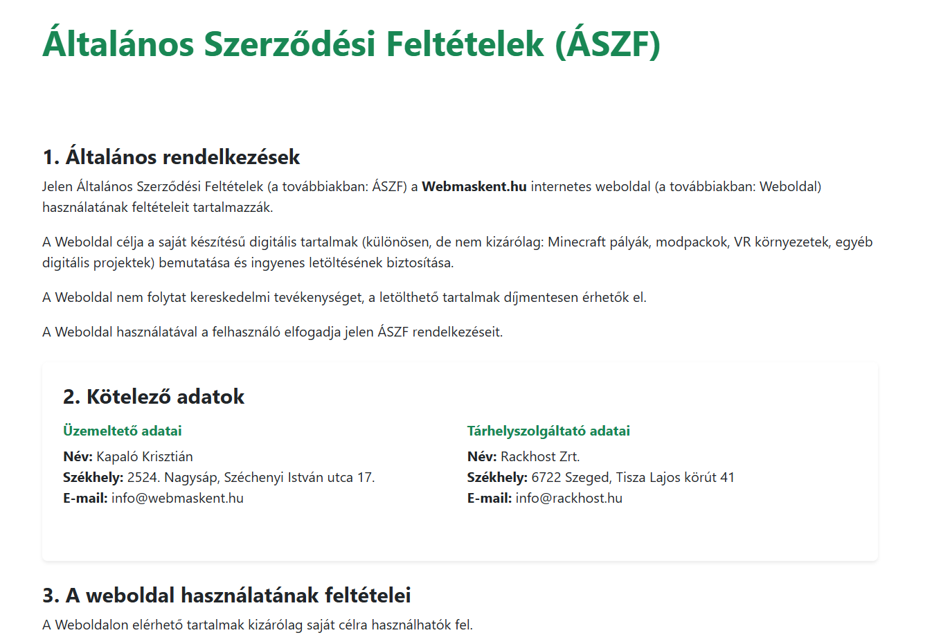 Általános Szerződési Feltételek illusztráció